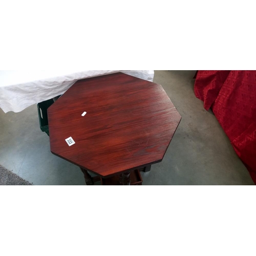 333 - A dark pine octagonal tea table COLLECT ONLY