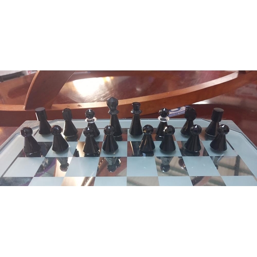 368 - A cased Prestige Crystal chess set with board COLLECT ONLY