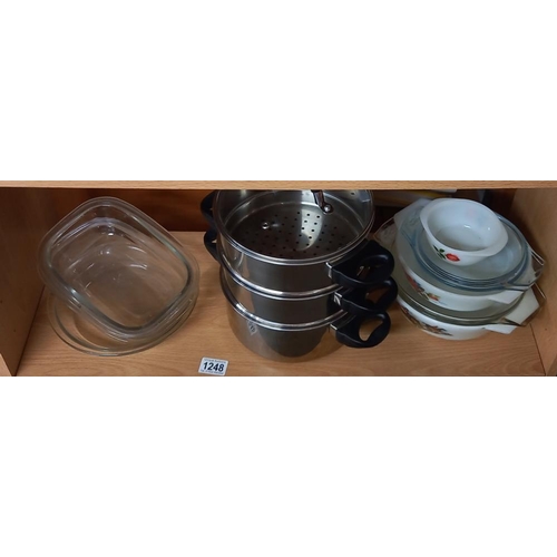 1248 - A quantity of Pyrex dishes etc COLLECT ONLY