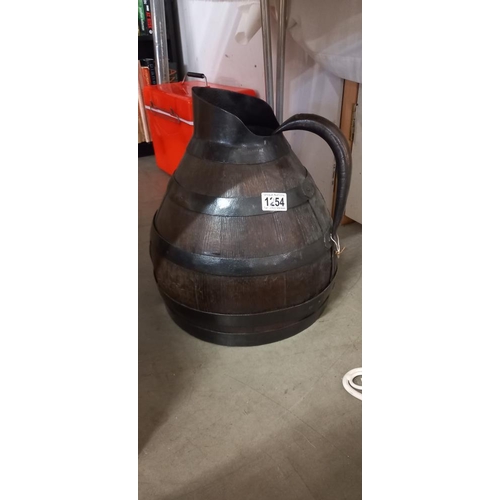 1254 - A vintage oak barrel jug COLLECT ONLY