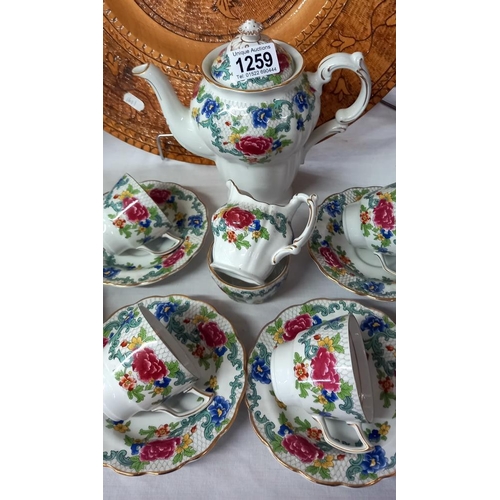 1259 - A Booths vintage 15 piece tea set COLLECT ONLY