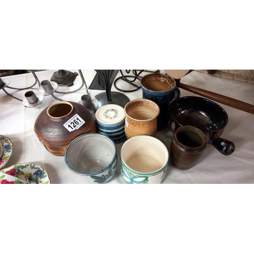 1261 - A good lot of Studio pottery etc COLLECT ONLY