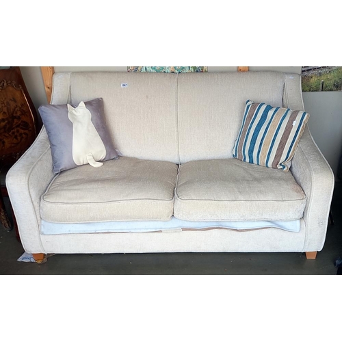 1267 - A cream 2 seater settee COLLECT ONLY