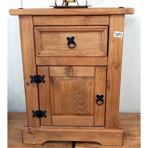 1277 - A pine bedside cabinet COLLECT ONLY