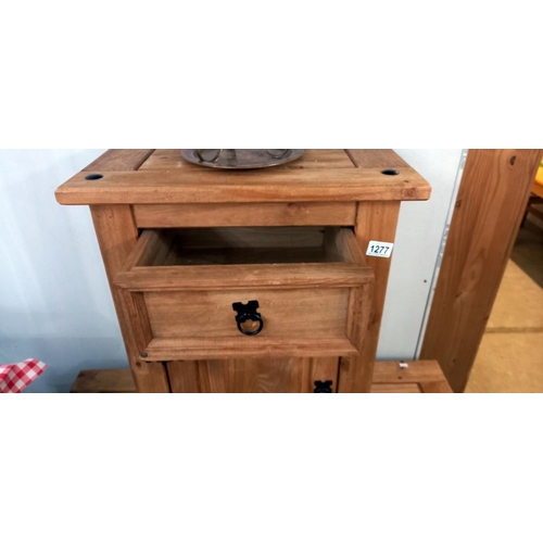 1277 - A pine bedside cabinet COLLECT ONLY