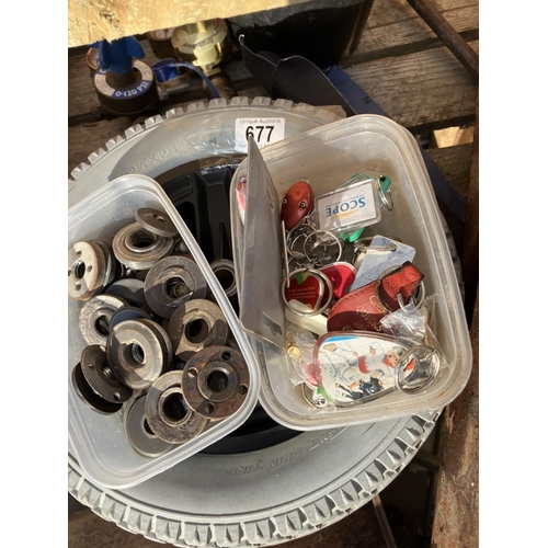 677 - A quantity of wheels, brazing accessories etc COLLECT ONLY