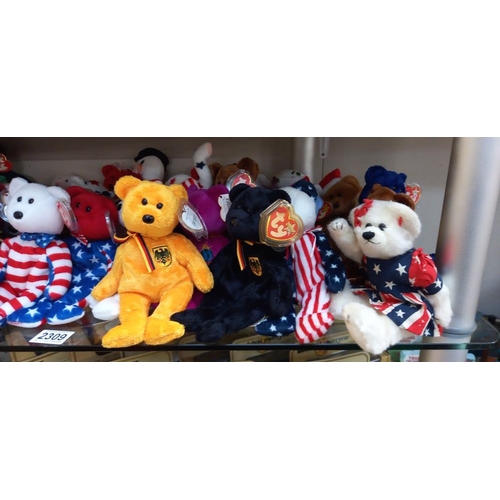 2309 - A good lot of TY Beanie babies , Teenie Babies & 2 TY bears