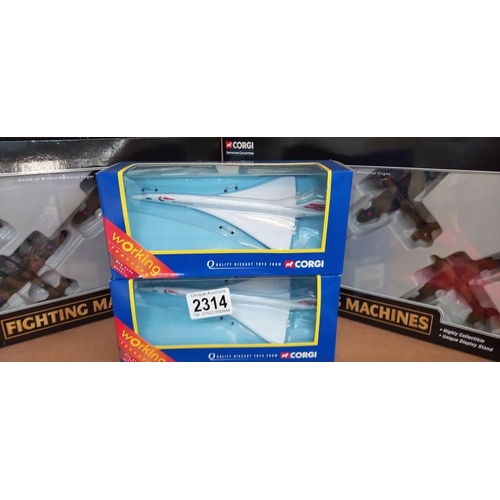 2314 - A quantity of Corgi fighting machines boxed CFS 10004 x 2, CS90367 x 2, CS90368 x 2 & 2 Corgi Concor... 