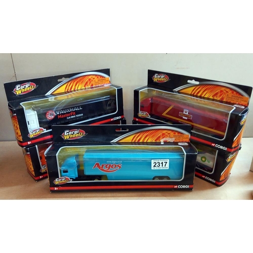 2317 - 5 boxed Corgi wheelz diecast lorries