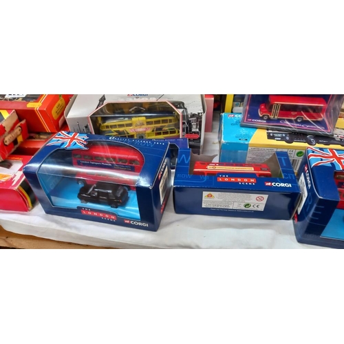 2334 - A good lot of boxed Corgi buses including trams