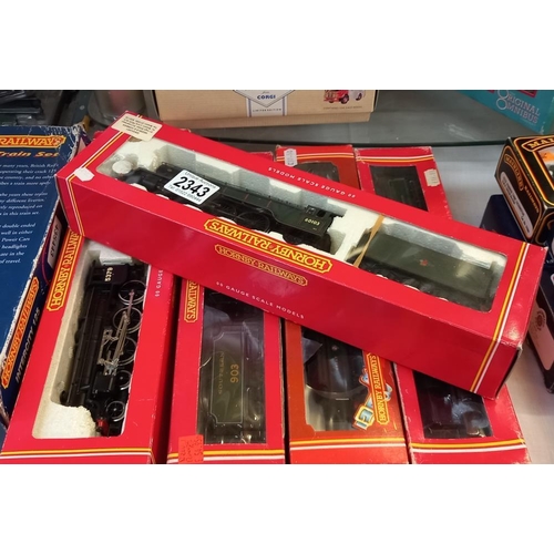 2343 - 5 boxed Hornby railways '00' gauge locamotive including R.2054, R.057, R.141 & R.392