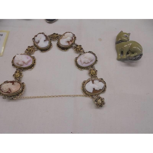 1062 - A good lot of silver bracelets, pendant etc.,