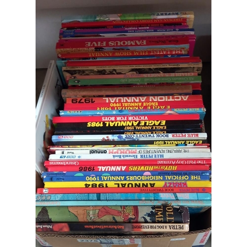 2375 - A good lot of annuals and books including Petra (of Blue Peter fame) Eagle etc