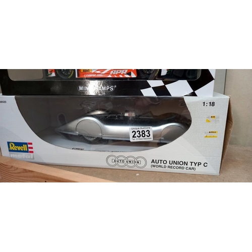 2383 - A Boxed Minichamps 1/18 Audi R8 LMS & a Revelle 1/15 Auto union type C world record car