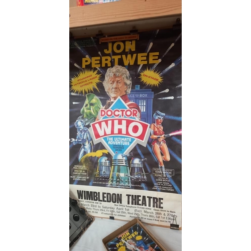 2409 - A Doctor Who stage show poster with Jon Pertwee, Doctor Who the Ultimate adventure stage play, Clock... 