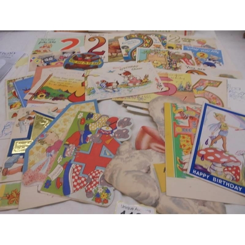 1124 - A quantity of mid 20th century children's birthday cards.