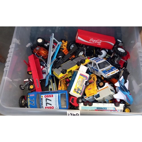 2360 - A box of mixed play worn diecast including Corgi & Matchbox