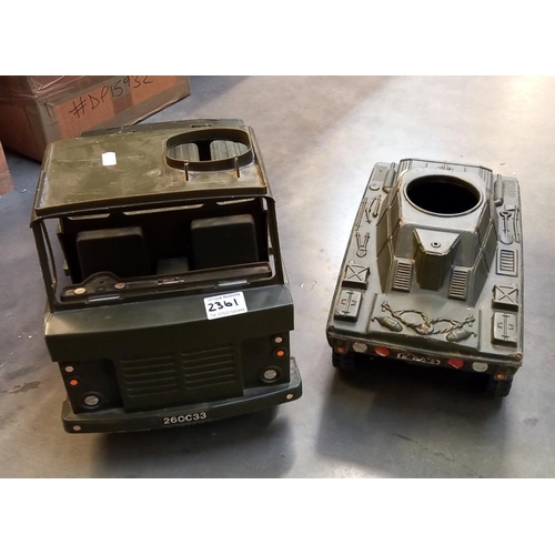 2361 - A vintage 'Cherilea' Action man scale & military armoured car & lorry.