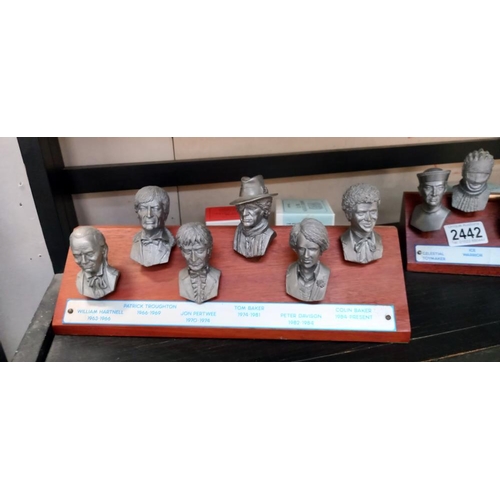 2442 - A set of 12 fine art casting white metal Doctor Who busts on display stands. 6 Doctors & 6 Villains ... 