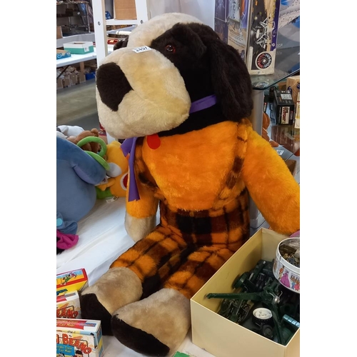 2457 - A large 1970s St Bernard soft toy with tartan trousers approximate height 120cm COLLECT ONLY