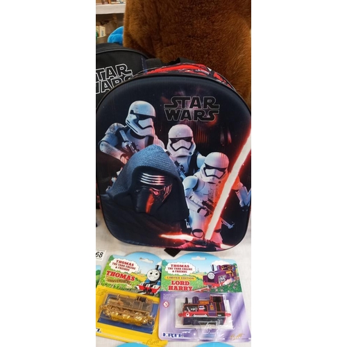 2468 - 6 Limited edition Thomas the Tank Engine locomotives & 2 Star Wars backpacks