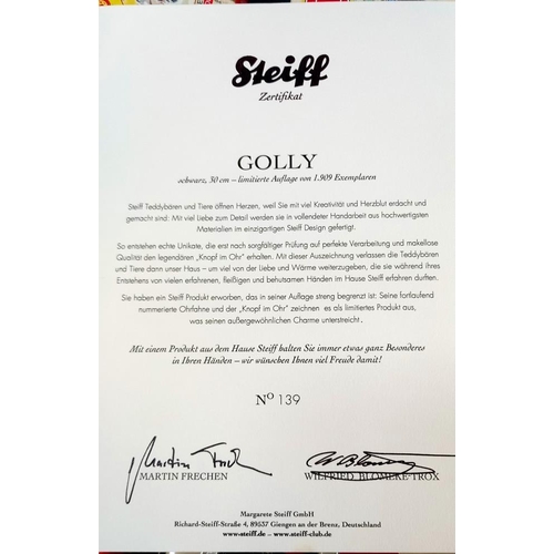 2478 - A box of limited edition Steiff Golly no 139 - 1909  height is 30cm with certificate & box