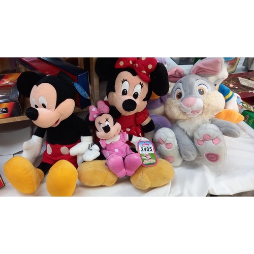 2485 - A quantity of Disney plushy toys including Mickey & Donald Duck etc