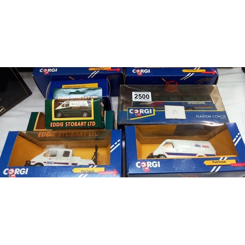 2500 - A quantity of boxed Corgi including Eddie Stobart Ford transits