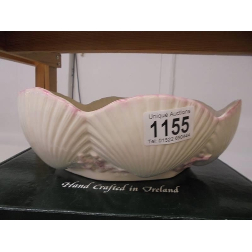 1155 - A large boxed Belleek bowl.