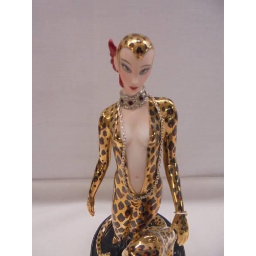 1160 - A boxed Franklin Mint Art Deco style Erte figurine - Leopard Lady