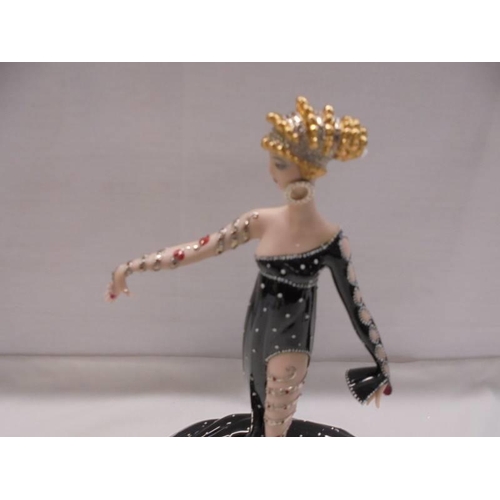 1163 - A boxed Franklin Mint Art Deco style Erte figurine - Pearls and Ruby.