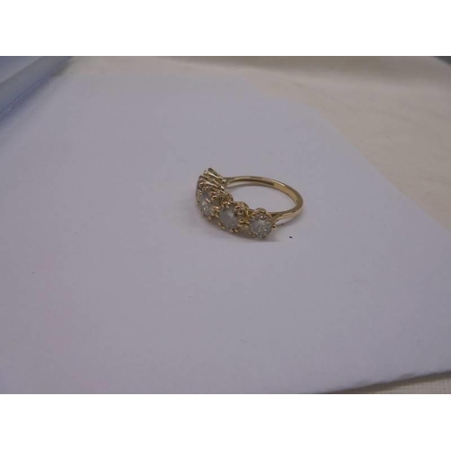 1217 - Certificated 18ct yellow gold graduated 5 stone RBC diamond ring. Diamonds 3.63ct. Cert no. WGI96241... 