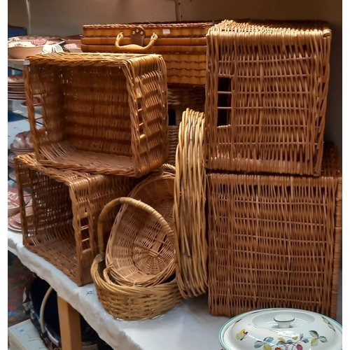 12 - A quantity of Wicker baskets including picnic baskets COLLECT ONLY