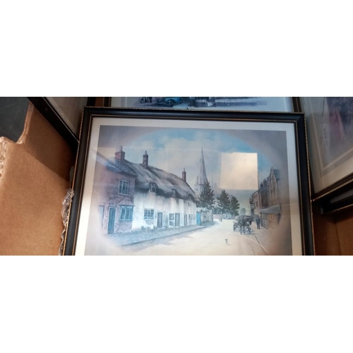 26 - 8 framed and glazed prints including London scenes, COLLECT ONLY