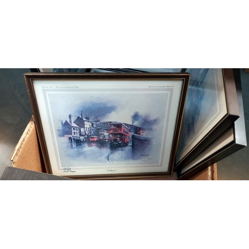 26 - 8 framed and glazed prints including London scenes, COLLECT ONLY