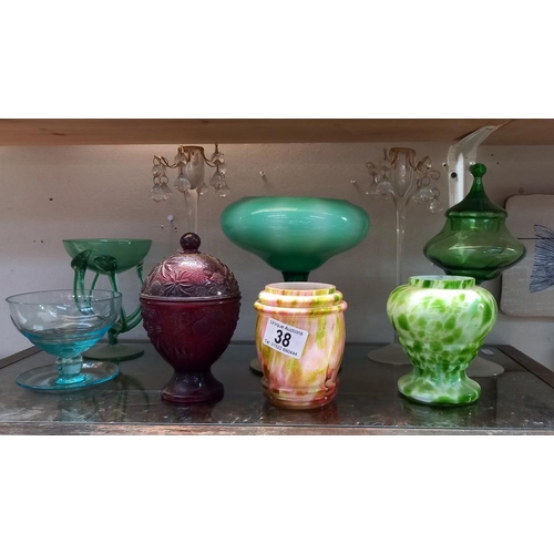 38 - A quantity of Coloured glass including Studio COLLECT ONLY