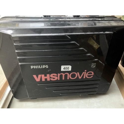 400 - A phillips VKR VHS Movie film camera in Original hard case