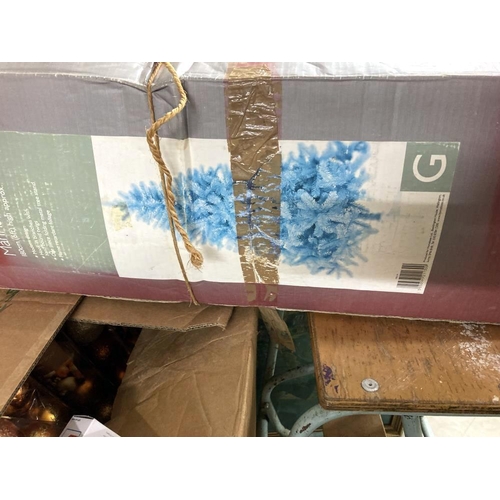 452 - Christmas Tree in box with large box of Decorations