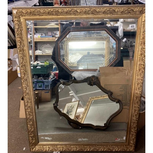 455 - Gold Framed Bevelled mirro