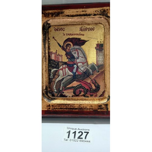 1127 - A religious icon of St. George and the dragon.