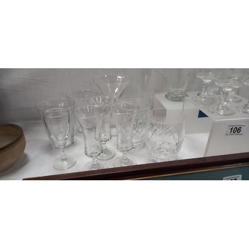 106 - A selection of vintage drinking glasses COLLECT ONLY