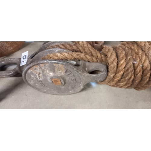 133 - 2 sets of rope pulleys (Block & Tackle) COLLECT ONLY