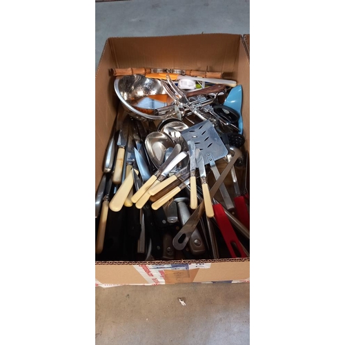 134 - A large lot of cutlery in 2 boxes COLLECT ONLY