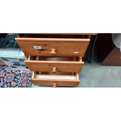 151 - A 3 drawer bedroom chest COLLECT ONLY