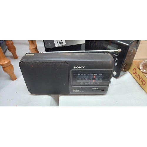 158 - A Sony Midi Hi-Fi, a Sony radio & 1 other radio COLLECT ONLY