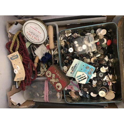 608 - A large quantity of buttons and haberdashery