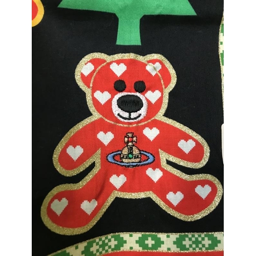 665 - Rare Vivienne Westwood Mini scarf / handkerchief with bears and Christmas trees