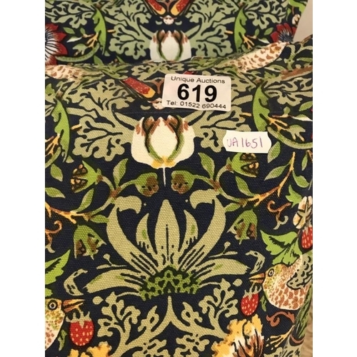 619 - Two large cushions, Similar William Morris Design