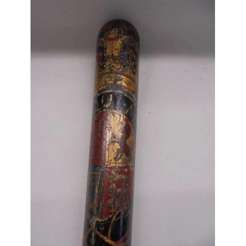 1249 - A Scarce Victorian truncheon for Coventry Constabulary - Victoria Crown (possibly George IV) with Ro... 