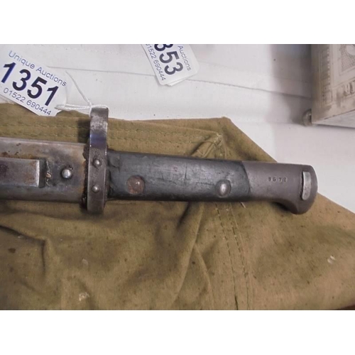 1351 - A WW2 Czech bayonet for a Mauser.